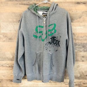 Fox Riders Torn Apart Zip Hoodie Sweatshirt Jacket NWT